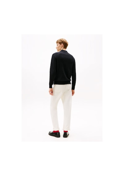 Tommy Hilfiger Pıma Org Ctn Cashmere Ls Polo Erkek Siyah Kazak - Mw0mw36519