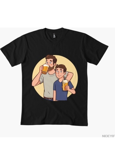 Flood Of Style Baba Gibi Oğul Gibi Erkek Kadın T-shirt %100 Pamuklu Tişörtler Kısa Kollu Üstler 1231-3 Siyah