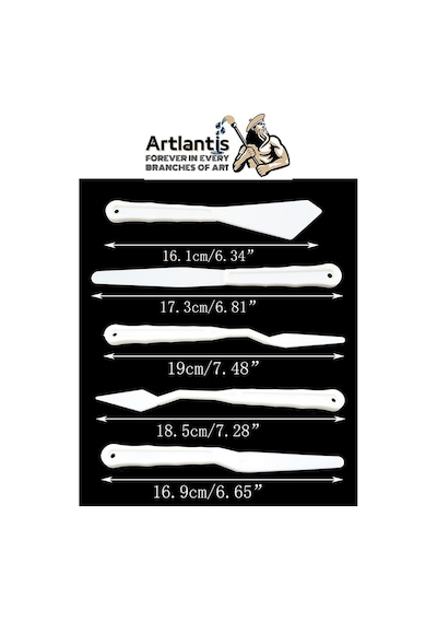 Plastik Spatül 5 Li Set Resim Ve Heykel Plastik Spatula Esnek Plastik Palet Bıçağı 2 Paket