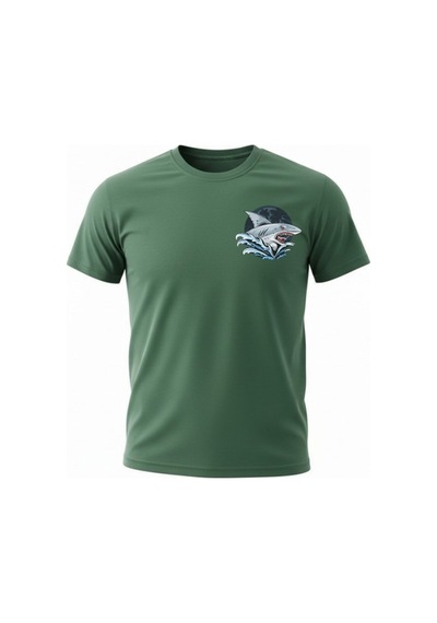 Urbantrendstore Unisex Köpekbalığı Oversize Fit Rahat Geniş Salaş T-shirt Günlük Tişört Yeşil