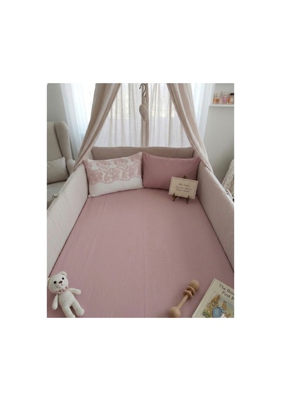 Dantelli Bebek Nevresim Takımı Pudra 100x150 Cm Pembe - 862907804 Pembe