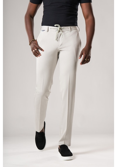 Ecer Slimfit Beli Lastikli Ve İplikli Dokulu Likralı Yazlık Jogger Pantolon gri