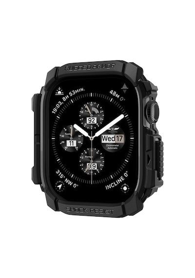 Apple Watch 46mm Seri 11/10 İle Uyumlu Kılıf Rugged Armor Matte Black - Acs08597 Çok Renkli
