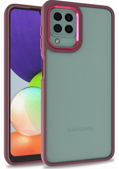 Galaxy A22 4g Kılıf Zore Flora Kapak Kırmızı