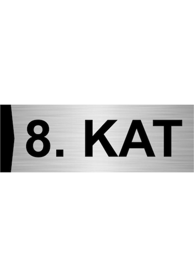 8.kat 7x20cm Gümüş Renk Metal Yönlendirme Levhası
