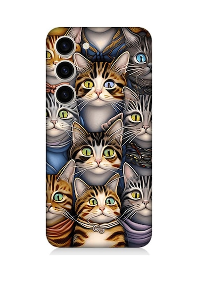 Samsung Galaxy S23 Uyumlu Silikon Kılıf Sevimli Kediler