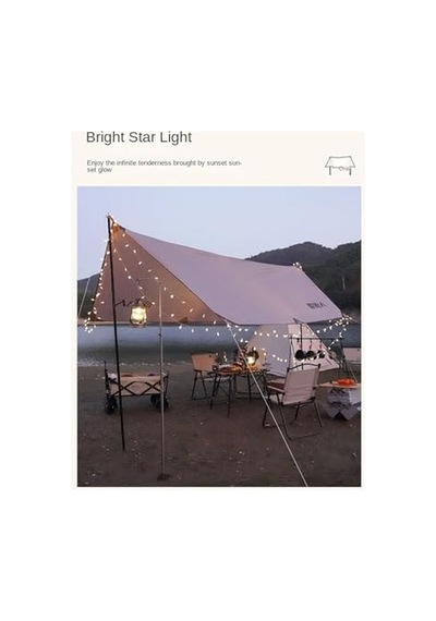 Su Geçirmez Dayanıklı Piknik Kamp Sahil Plaj Güneşlik Koruyucu Tente Gölgelik Çadır 500x300 Cm Tek Ebat Bej