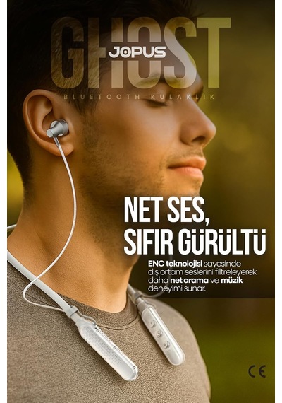 Tr Ghost Boyun Askılı Hd Ses Kaliteli Ses Değiştirme Modlu V5.3 Kablolu Bluetooth Kulaklık Gri, 058596