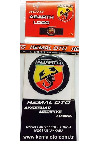Stilo Abarth Logo Jant Damla Sticker Rozet 6.5 Cm 4 Adet (415155011)