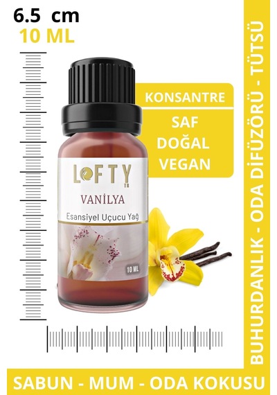 Lofty Vanilya Doğal Uçucu Yağ Saf Buhurdanlık Esansı Konsantre Oda Kokusu10 ML