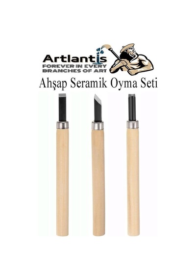 Ahşap Seramik Oyma Seti 3 Lü 1 Paket İskarpela Seti Paslanmaz Çelik Bıçaklı Ağaç Oyma Heykel Hobi Kretuar Grav