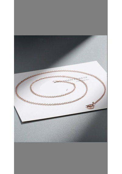 Gümüşrose Gold İnce Forsa Model Boyun Zinciri Rose Gold