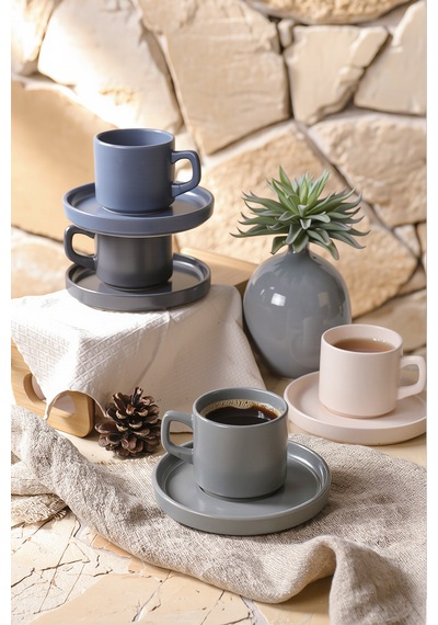 Keramika River Stackable Çay Takımı 8 Parça 4 Kişilik 324-399-627-950 Çok Renkli