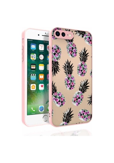Apple Uyumlu iPhone 7 Plus Kılıf Desenli Kamera Korumalı Parlak Zore Nora Kapak NO1