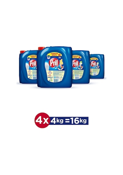 Pril Elde Yıkama Limon + Elma Kokulu Sıvı Bulaşık Deterjanı 4 x 4 KG