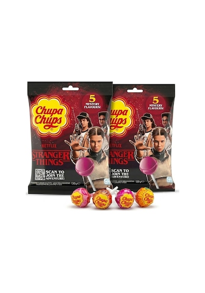 Chupa Chups 5 Mystery Flavors Stranger Thıngs Scan To Joın The Adventure Lolipop 120 G 2 Adet