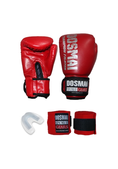 Dosmai Esquize Boks Eldiveni Boks Dişlik Boks Bandaj Seti Kırmızı