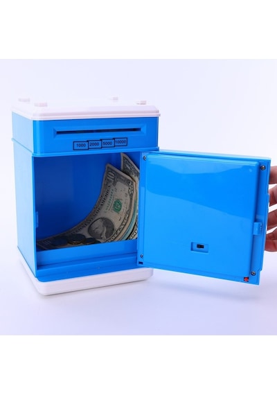 Kumbara Şifreli Atm Kasa Para Yutan Kumbara Şifreli Mavi