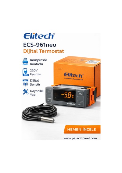 Elitech Ecs-961 Neo Tek Prob Dijital Termostat Beyaz