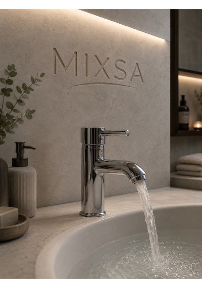 Premium Lüx Pirinç Ağır Gövde Krom Sabit Lavabo Bataryası Çubuk Kollu Çift Su Girişli