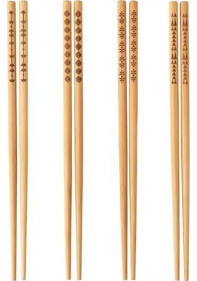 Thentech Çubukları 10 Adet Chopstick Ahşap