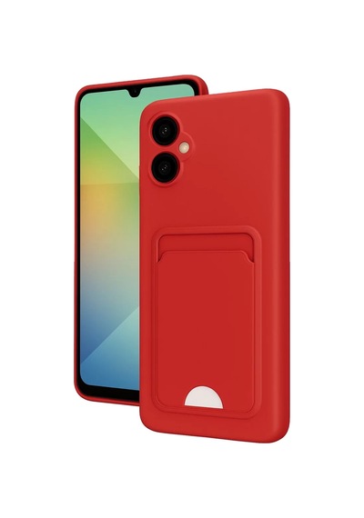 Samsung Galaxy UyumluA06 Kılıf Kelvin Kartvizitli Silikon - Kırmızı Çok Renkli