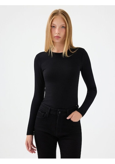 Loft Slim Fit Kadın Bluz U.kol Lf2041106 Q1.v1 Siyah