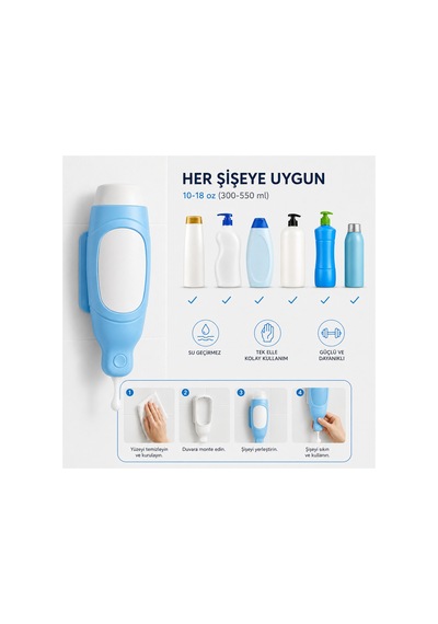 Şampuan Ve Sabun Şişeleri İçin Silikon Hazne - Banyo Şampuan Duş Dispenseri Renkli