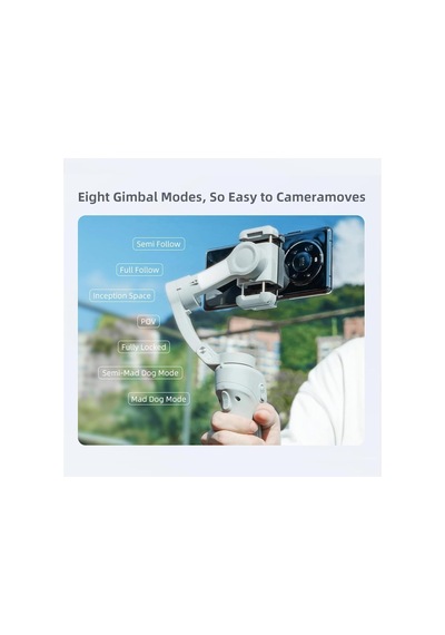 Telefon Sabitleyici Selfie Gimbal, 3 Eksen Manevralı Sabitleyici, Led Işıklı Tasarım, Otomatik Yüz Takip Özelliğ Genel