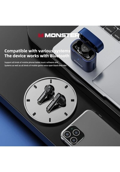 Premium Aksesuar Aktif Eğlence Monster Airmars Xkt03 Mavi Kablosuz Kulaklık