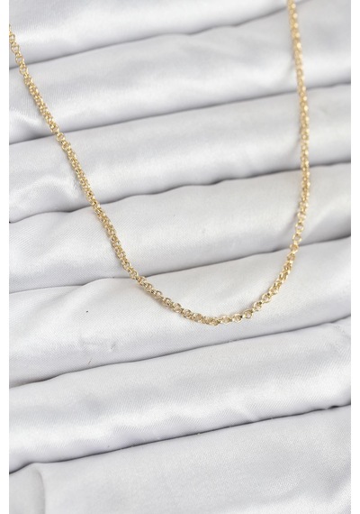 Cm 14k Gold Renk Halka Model 60 Cm Kadın Kolye - Lisinya altın