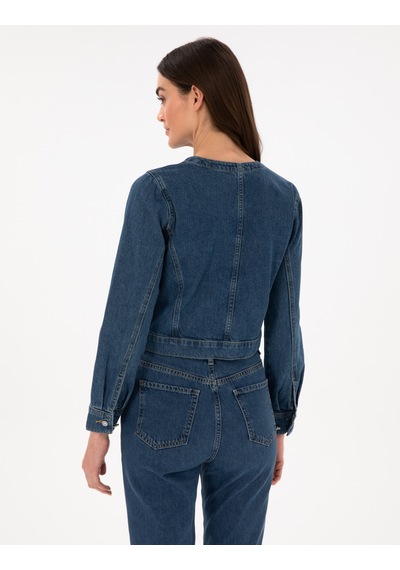 Pierre Cardin Kadın Mavi Ceket Denim 50306930-vr036