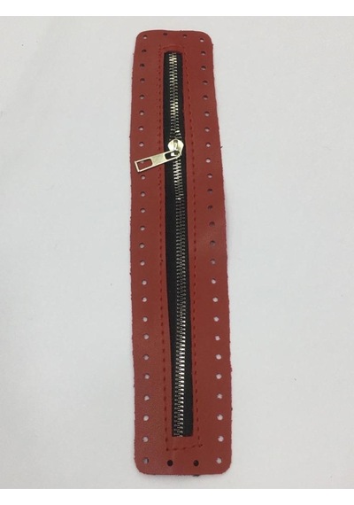 Karantuhafiye Derili Fermuar / Çanta Fermuarı / Kapak Fermuar 30 Cm Kırmızı Kırmızı