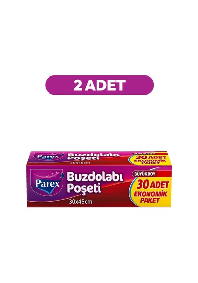 30 Lu Buzdolabı Poşeti Büyük Boy 30 X 45 Cm İkili Paket