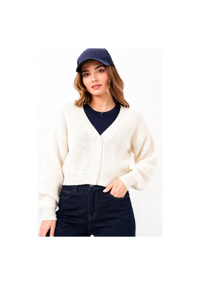 Flex Fashıon Kadın Trend Crop Popüler Örgülü Kısa Triko Hırka Ekru - 736030025 Ekru - 736030025 Ekru