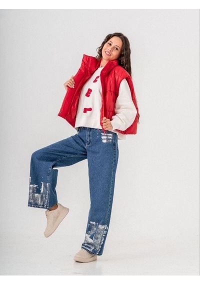 Kız Çocuk Mevsimlik Harf Aplikeli 3 İplik Sweatshirt-14771 Ekru