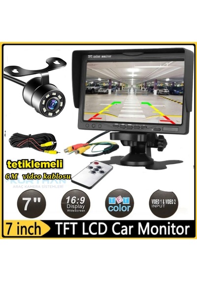 7'' Monitör+1 Adet Beyaz Ledli Kelebek Kamera Seti Kayıt Yapmaz