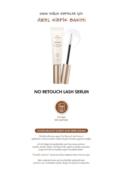 Missha No Retouch Lash Serum Dökülme Karşıtı Biotin-Kolajen-Pantenol İçerikli Besleyici Kirpik Bakım Serumu