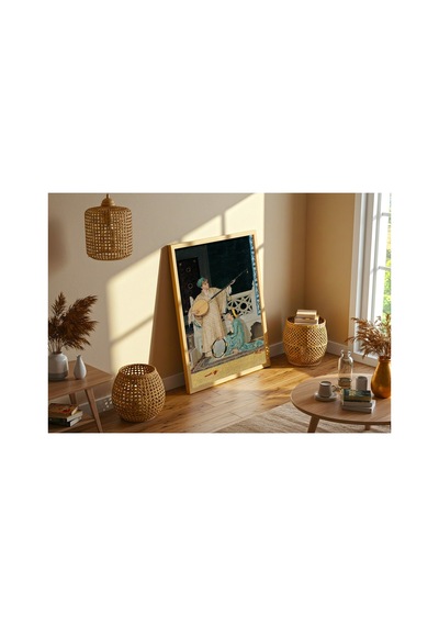 Osmanlı Osman Hamdi Bey İki Müzisyen Kız Çerçevesiz Poster 21x30 Cm A4 Tablo Osmanlı Türk Resmi