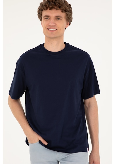 U.S. Polo Assn. Erkek Comfort Fit Bisiklet Yaka Lacivert Tişört 50294216-VR033