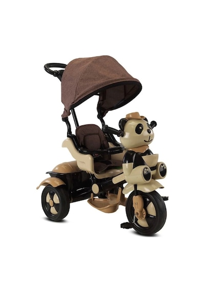 Babyhope 127a Lüx Little Panda Üç Teker Tenteli Itmeli Bisiklet Kahve Kahverengi