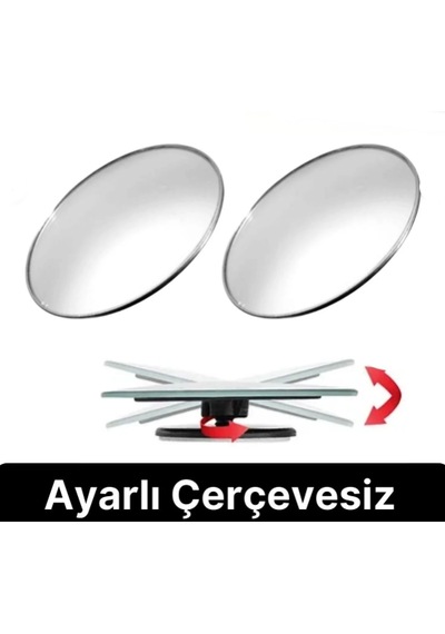2 Adet Dikiz Ayna İçin Çerçevesiz Oynar Kör Nokta Aynası