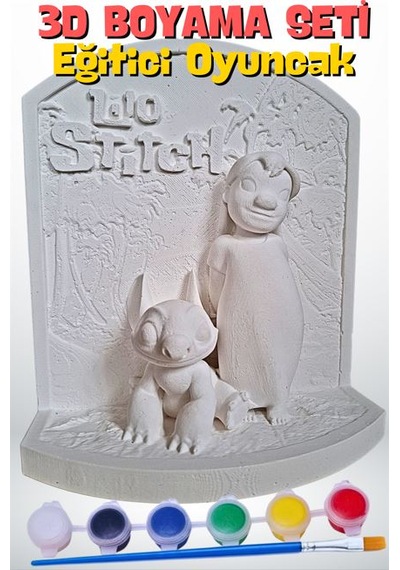 Stich Ve Lilo 15 Cm Taş Biblo Çocuk Boyama Etkinliği