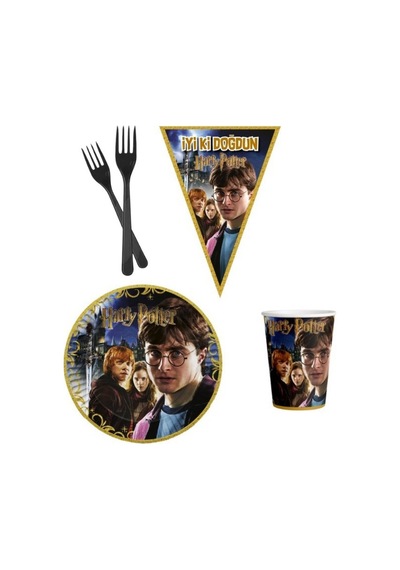 Harry Potter 8 Kişilik Erkek Doğum Günü 4 Parçalı Mini Set Erkek