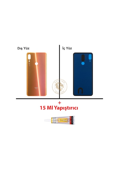 Xiaomi Redmi Note 7 Alacakaranlık Altını Arka Pil Kapağı Batarya Kapağı + B-7000 Yapıştırıcı Çok Renkli
