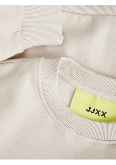 Jjxx Bisiklet Yaka Rahat Kesim Bej Kadın Sweatshirt 12250175 001