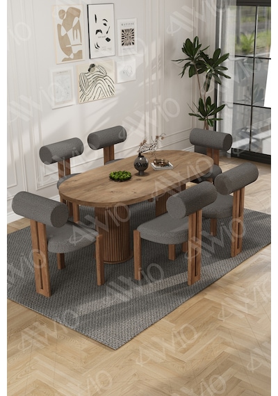 Avvio İcon Bohem Ayak 6'lı Metal Pofi Demonte Sandalye 80x160 Masa Sandalye Takımı Akça Masa Sandalye Kumaşı Antrasit Gri Avvio İcon Bohem Ayak 6'lı Metal Pofi Demonte Sandalye 80x160 Masa Sandalye Takımı Akça Masa Sandalye Kumaşı Antrasit Gri