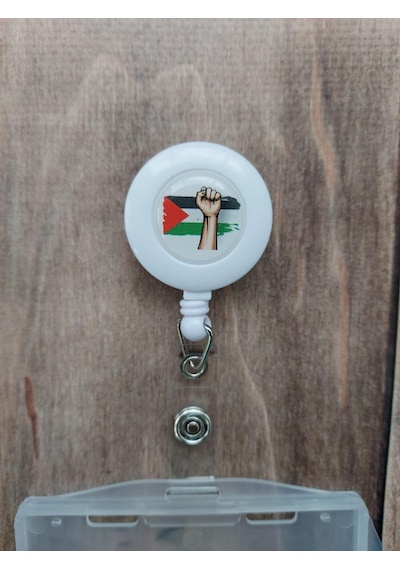 Özgür Filistin Damla Etiket Yoyo Yaka Kartlığı Yatay Dikey Kart Koruyucu