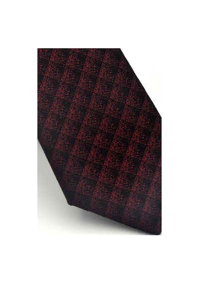 Gaffy Siyah Küp Desenli Bordo Dokuma Kumaş Mendilli Slim Fit Kravat // Sdk-2605-4 Bordo
