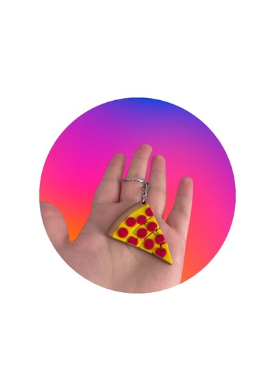 Hareketli Dilimli Pizza Anahtarlık - En Sevdiğiniz Lezzetin Eğlenceli Hali